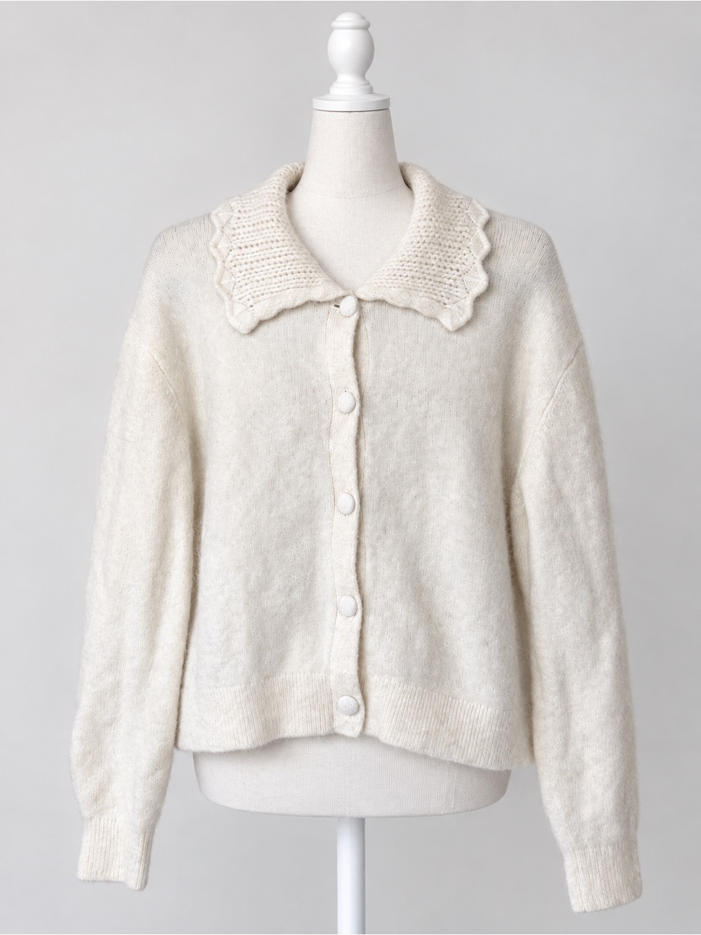& Other Stories Statement Collar Knit Cardigan Size Large